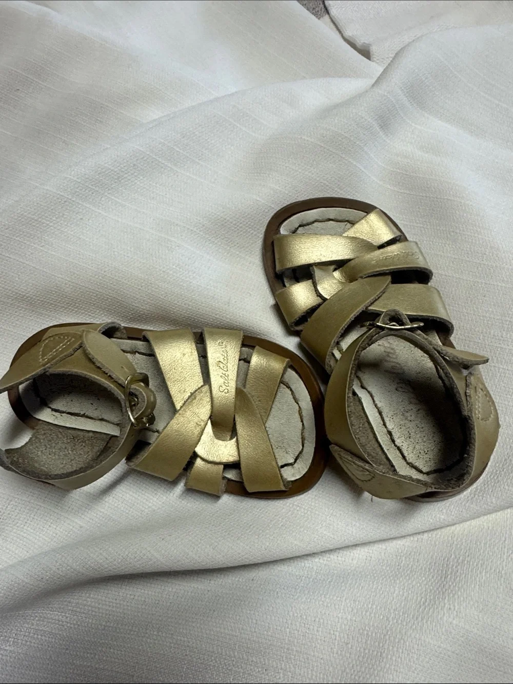 Salt Water Sandals by Hoy Metallic Gold Kids Fisherman Sandals